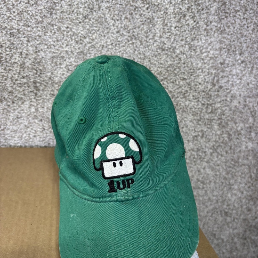 Vintage Anoma 1-Up Mushroom Hat Cap Fitted Mens One Size Green Nintendo Gaming - Picture 5 of 9